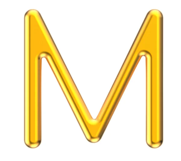 3D render metalliska alfabetet M — Stockfoto