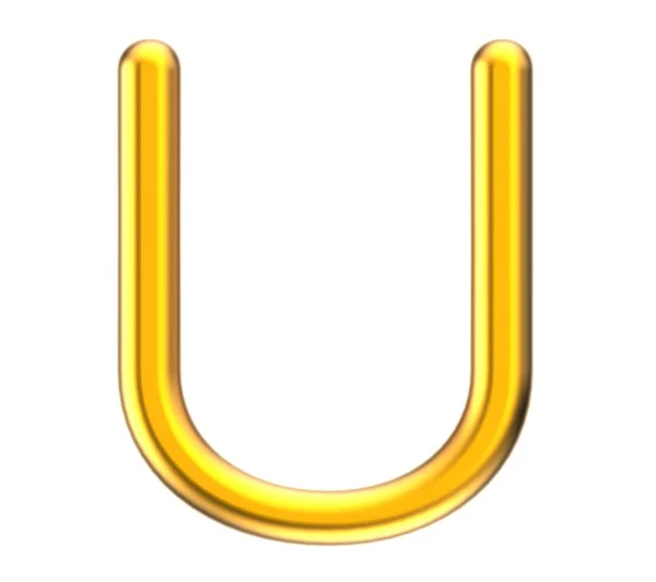 3D визуализация металлического алфавита U — стоковое фото