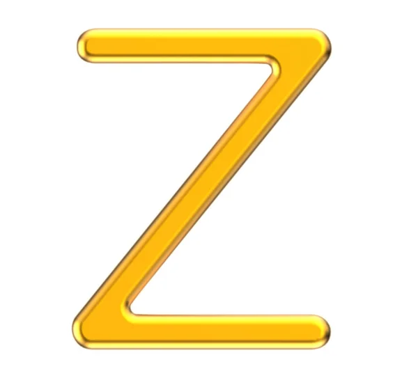 3D визуализация металлического алфавита Z — стоковое фото