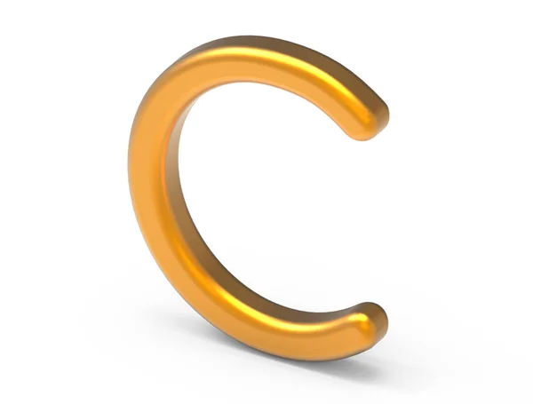 Alfabeto metálico de renderizado 3D C — Foto de Stock
