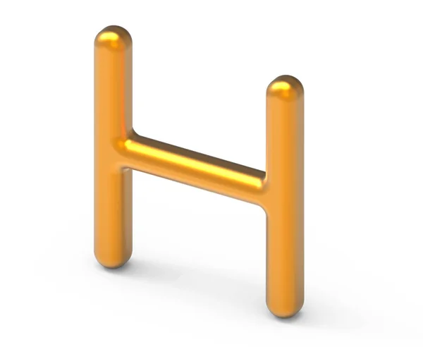 3D render metallic alphabet H — Stock Photo, Image