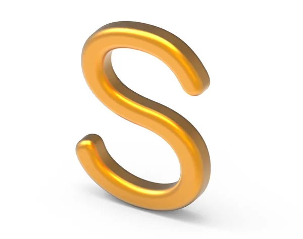 3D render metallic alphabet S — Stock Photo, Image