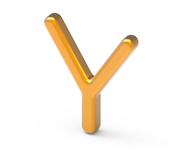 3D визуализация металлического алфавита Y — стоковое фото