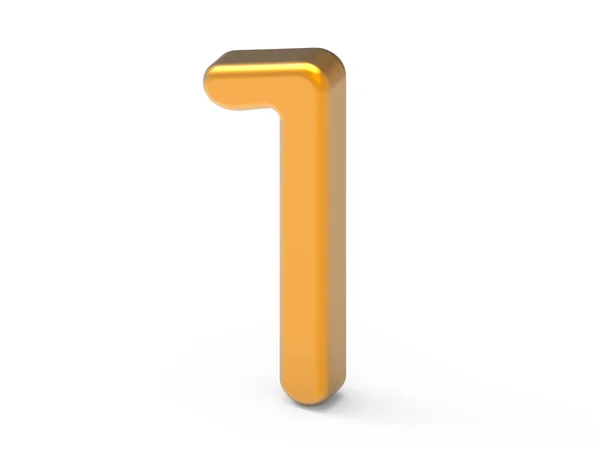 3D renderizar número dourado 1 — Fotografia de Stock
