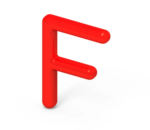 3D rendern rotes Alphabet f — Stockfoto