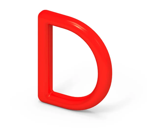 3D render alfabet merah D — Stok Foto