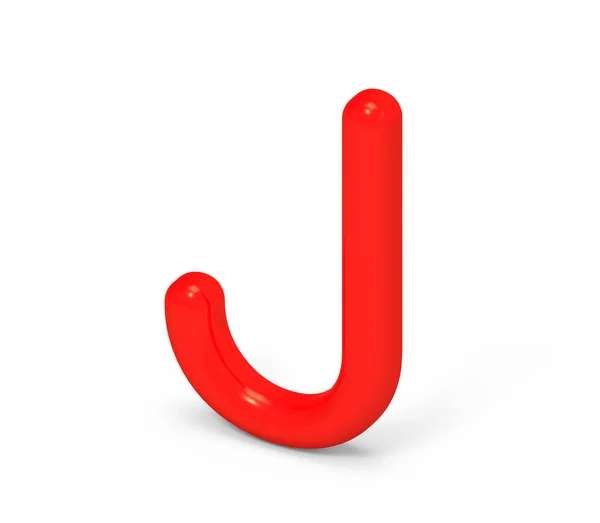 Rendering 3D alfabeto rosso J — Foto Stock