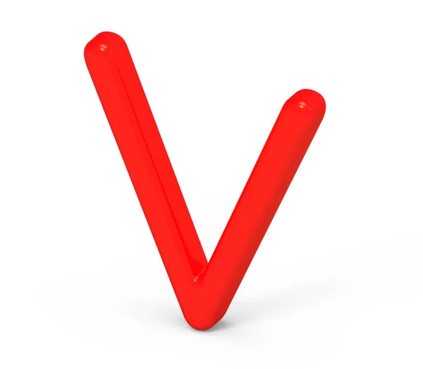 3D render red alphabet V — Stock Photo, Image