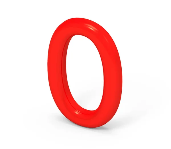 3D renderizar número vermelho 0 — Fotografia de Stock