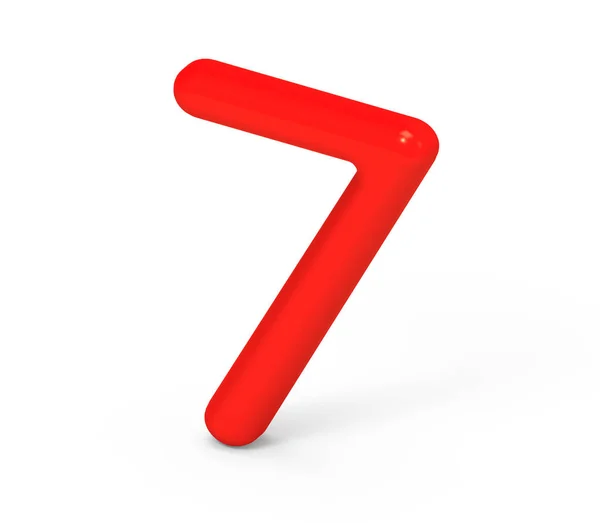 3D renderizar número vermelho 7 — Fotografia de Stock