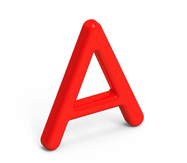 3D візуалізація червоного алфавіту A — стокове фото