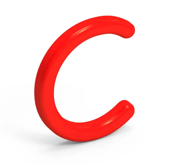 Rendering 3D alfabeto rosso C — Foto Stock