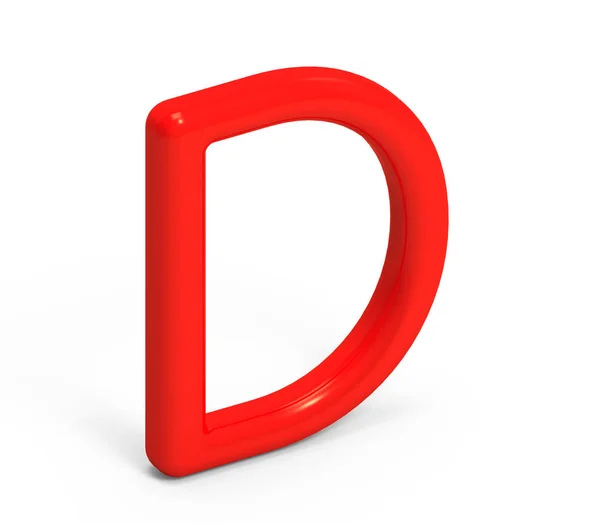 Rendu 3D alphabet rouge D — Photo