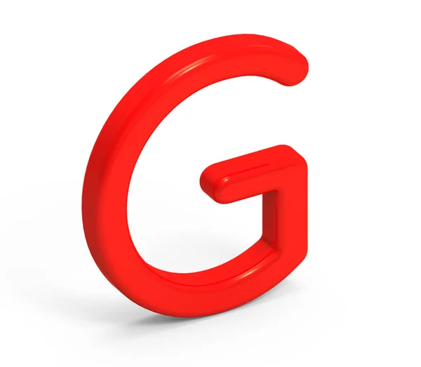 3D render kırmızı alfabe G — Stok fotoğraf