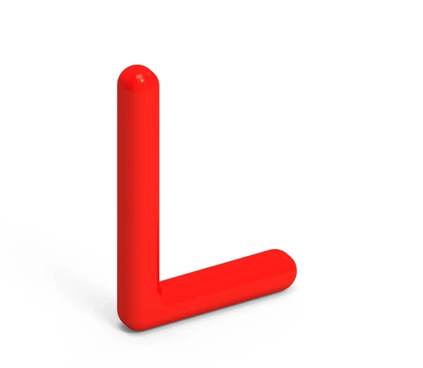 3 d レンダリング赤いアルファベット L — ストック写真