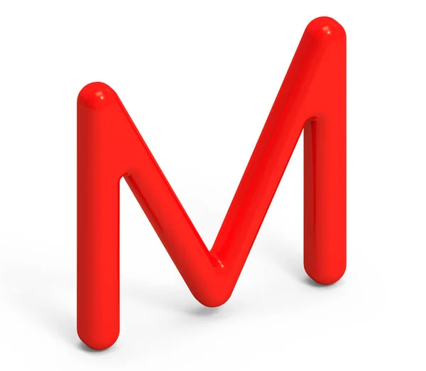 3d rendern rotes Alphabet m — Stockfoto