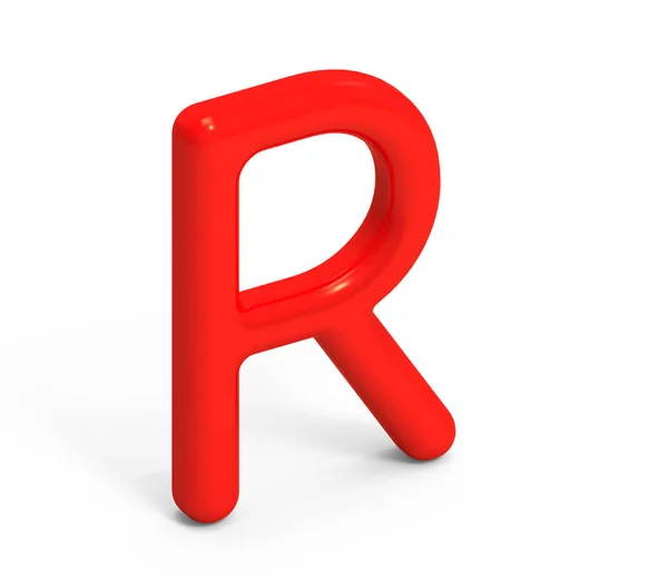 3D vykreslení červené abeceda R — Stock fotografie