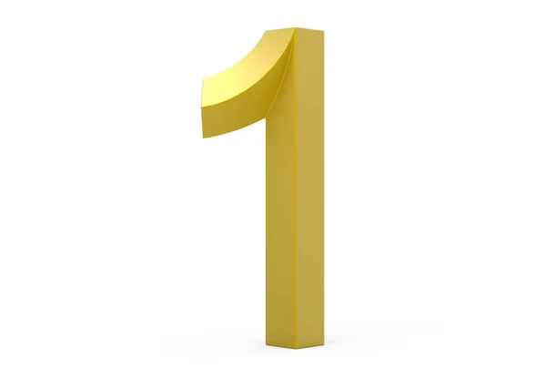 3D render golden beveled number 1 — Stock Photo, Image