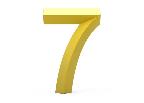 3D render golden beveled number 7 — Stock Photo, Image