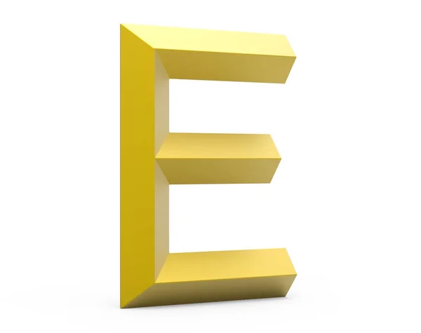 3d 渲染金色斜面字母 E — 图库照片