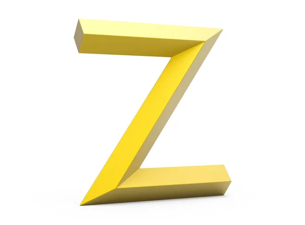3D рендеринг золотого скошенного алфавита Z — стоковое фото