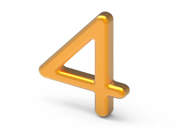 3D render golden number 4 — Stock Photo, Image