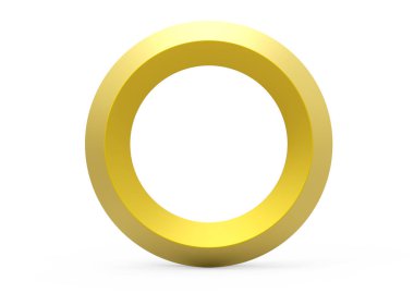 3D render altın eğimli alfabesi O