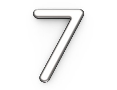 3D render metalik sayı 7