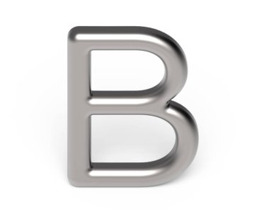 3D render metalik alfabe B