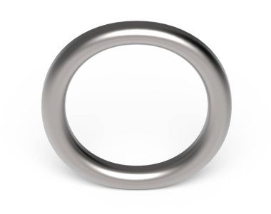 3D render metalik alfabesi O