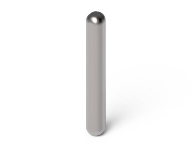 3D render metalik alfabe ben