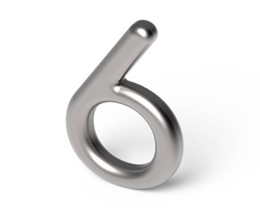 3D render metalik numarası 6