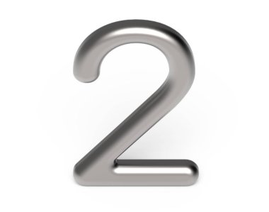 3D render metalik sayı 2