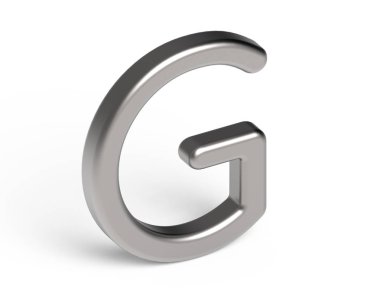 3D render metalik alfabe G