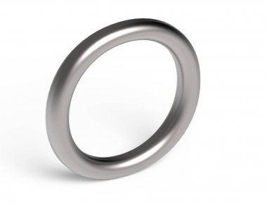 3D render metalik alfabesi O