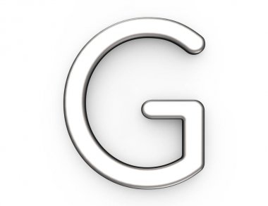 3D render metalik alfabe G