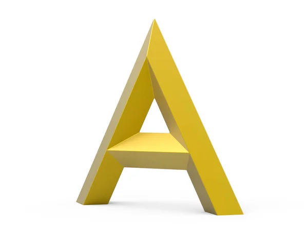 3D render golden beveled alphabet A — Stock Photo, Image