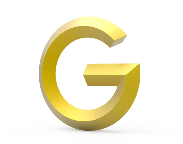 3D візуалізація золотистої скошеної абетки G — стокове фото