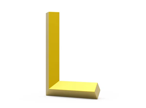 3D renderizar dourado chanfrado alfabeto L — Fotografia de Stock