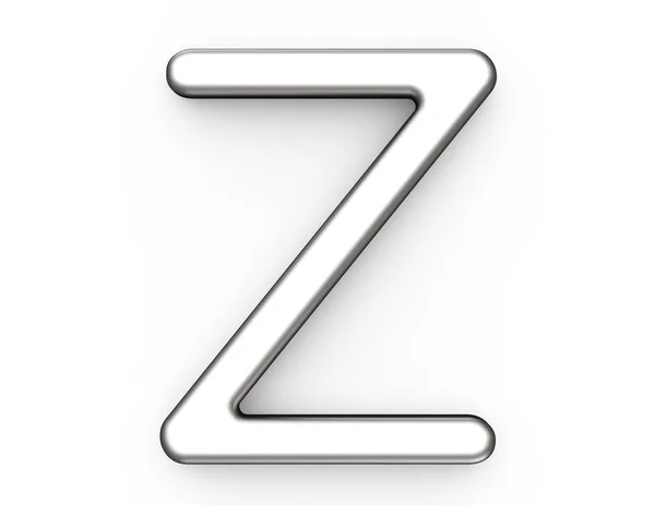 3D vykreslení kovové abecedy Z — Stock fotografie