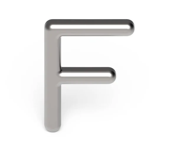 3D render metallic alphabet F — Stock Photo, Image