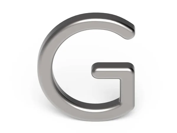 3D rendern metallisches Alphabet g — Stockfoto