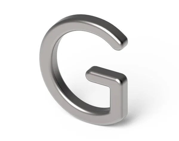 3D render metallic alphabet G — Stock Photo, Image