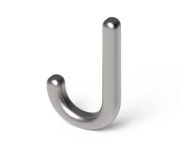 3D rendern metallisches Alphabet j — Stockfoto