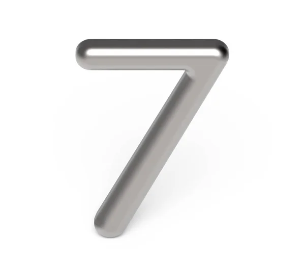 3D render metallic number 7 — Stock Photo, Image