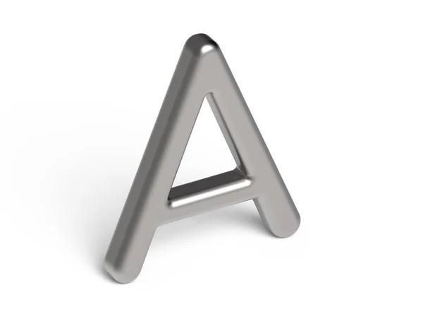 3D візуалізація металевого алфавіту A — стокове фото