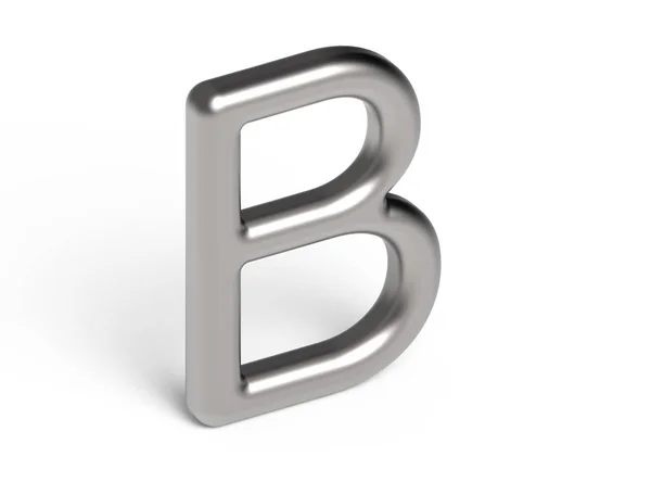 3D rendern metallisches Alphabet b — Stockfoto