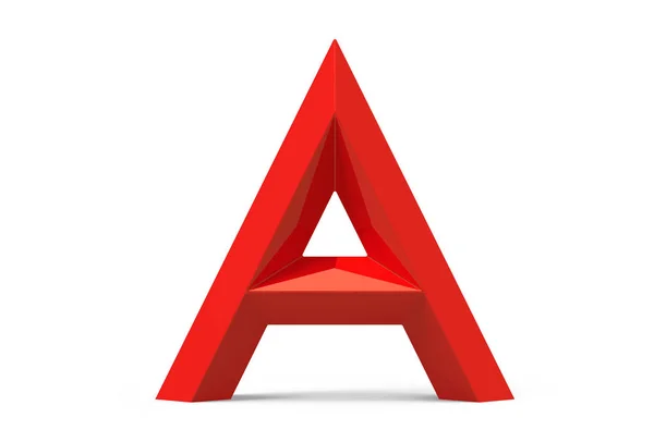 3D render czerwony skośny alfabetu — Zdjęcie stockowe
