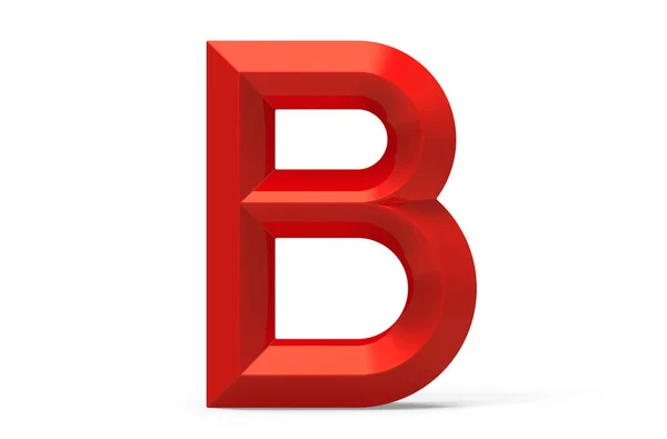 3D render red beveled alphabet B — Stock Photo, Image
