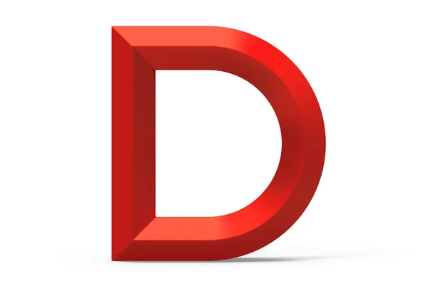 3d 渲染红色斜面字母 D — 图库照片